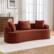 Front. KERDOM - 80" Curved Loveseat for Small Space, Modern Teddy Sofa Couch with 3 Pillows for Apartment, Bedroom, No Assembly Required - Red.