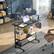 Alt View 2. Aheaplus - Small Height Adjustable Standing Desk with Power Outlets and Shelves, Max Height 41 Inches - Black.
