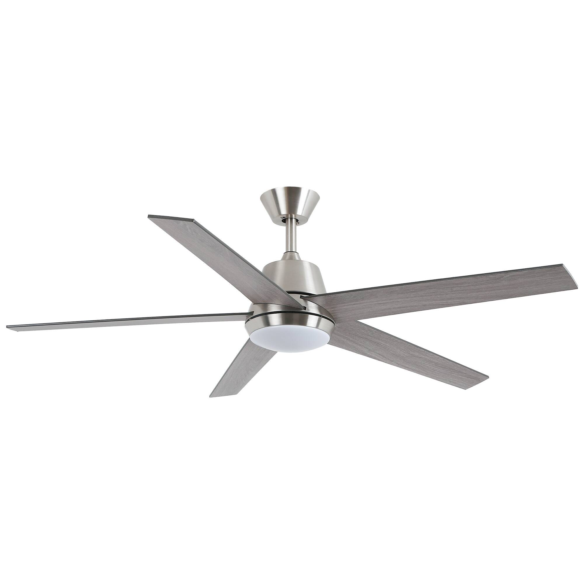 Alt View 8. Vaczon - 52-inch Modern Reversible Blades Smart Ceiling Fan with 3CCT Dimmable LED Light, Remote and App Control - Nickel.