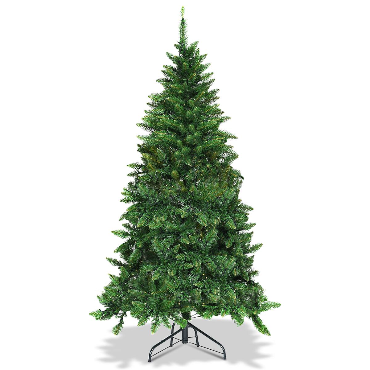 Alt View 11. Costway - 5ft Pre-lit PVC Artificial Half Christmas Tree 250 LED Lights - Green.