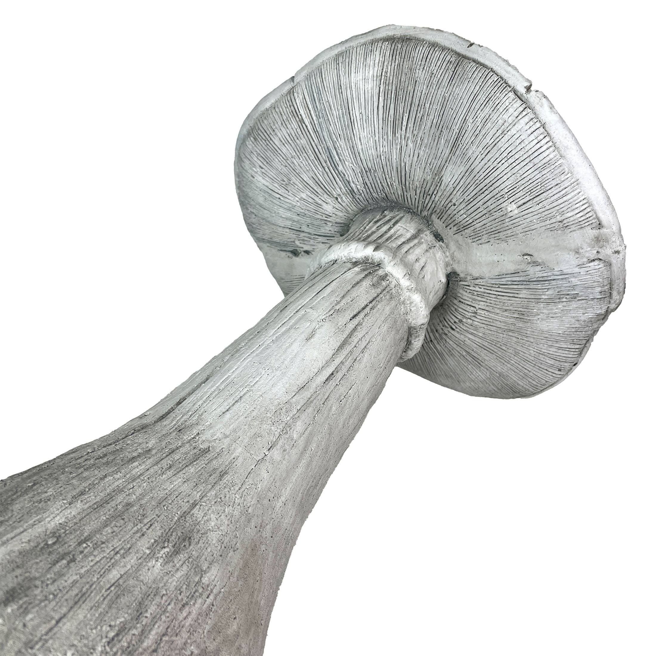 Alt View 8. Zeckos - Mushroom Statue 17" High, Outdoor Indoor Magnesium Oxide Garden Decor - Grey.