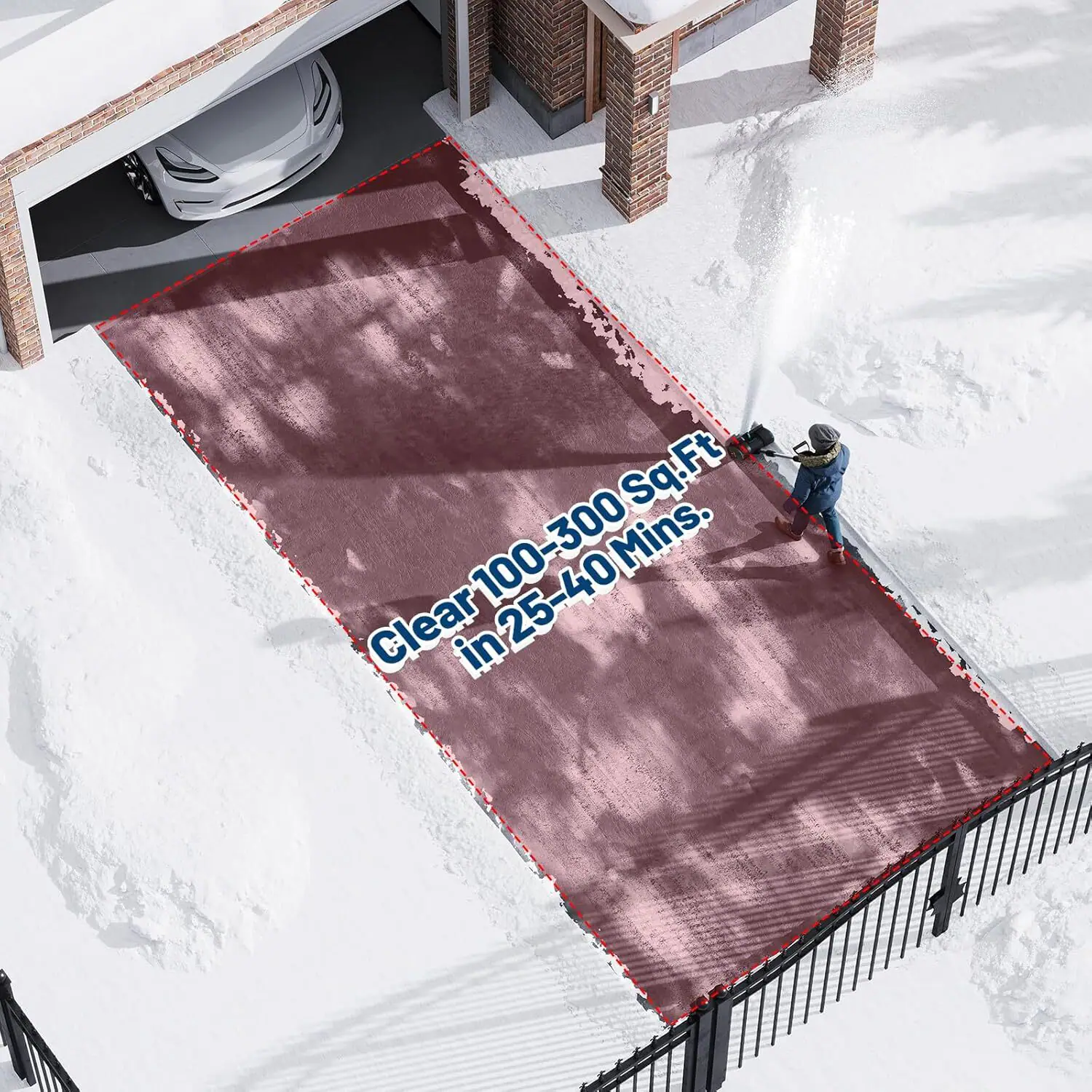 Clear 100-300 Sq. Ft. in 25-40 Mins.