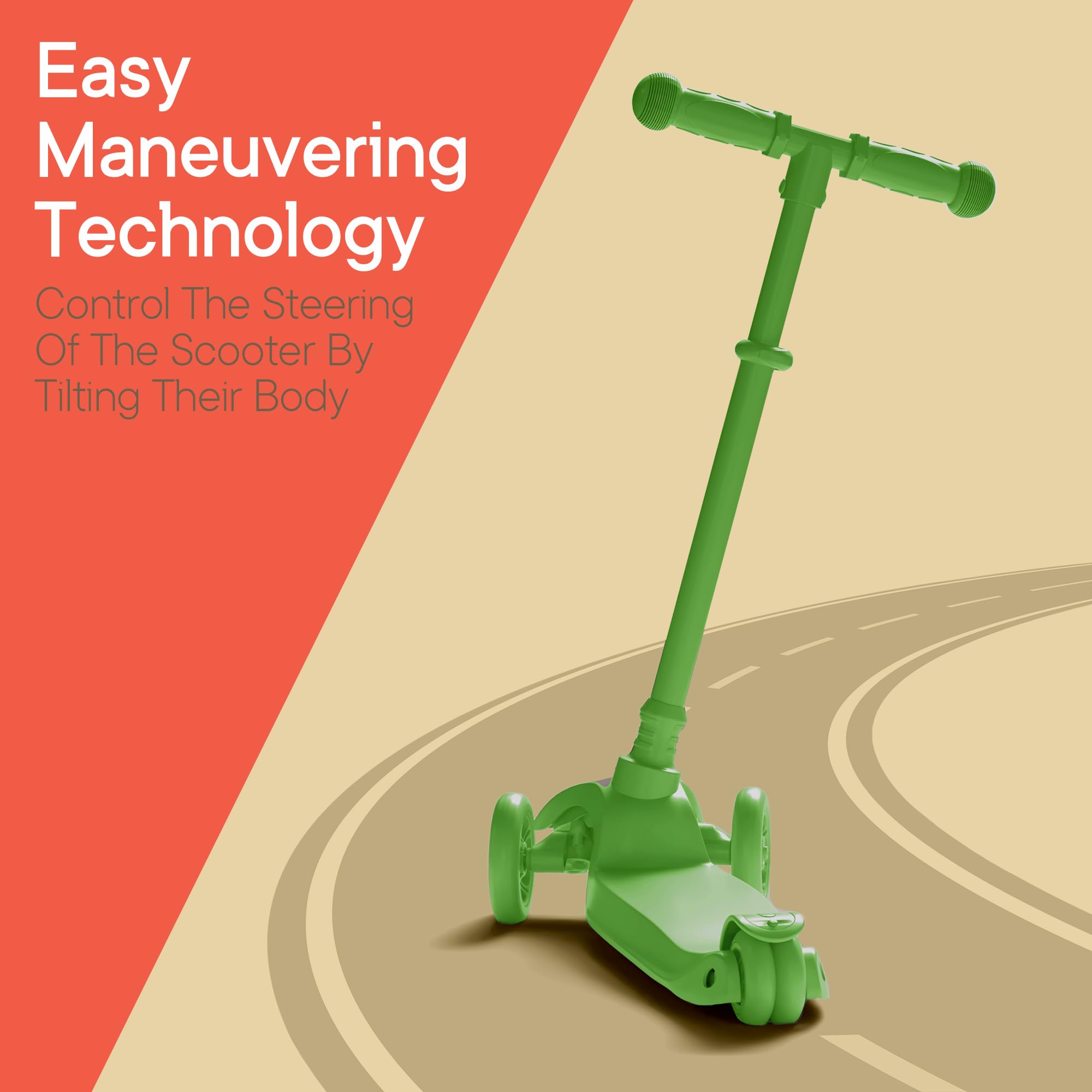 Easy Maneuvering Technology  
Control The Steering Of The Scooter By Tilting Their Body