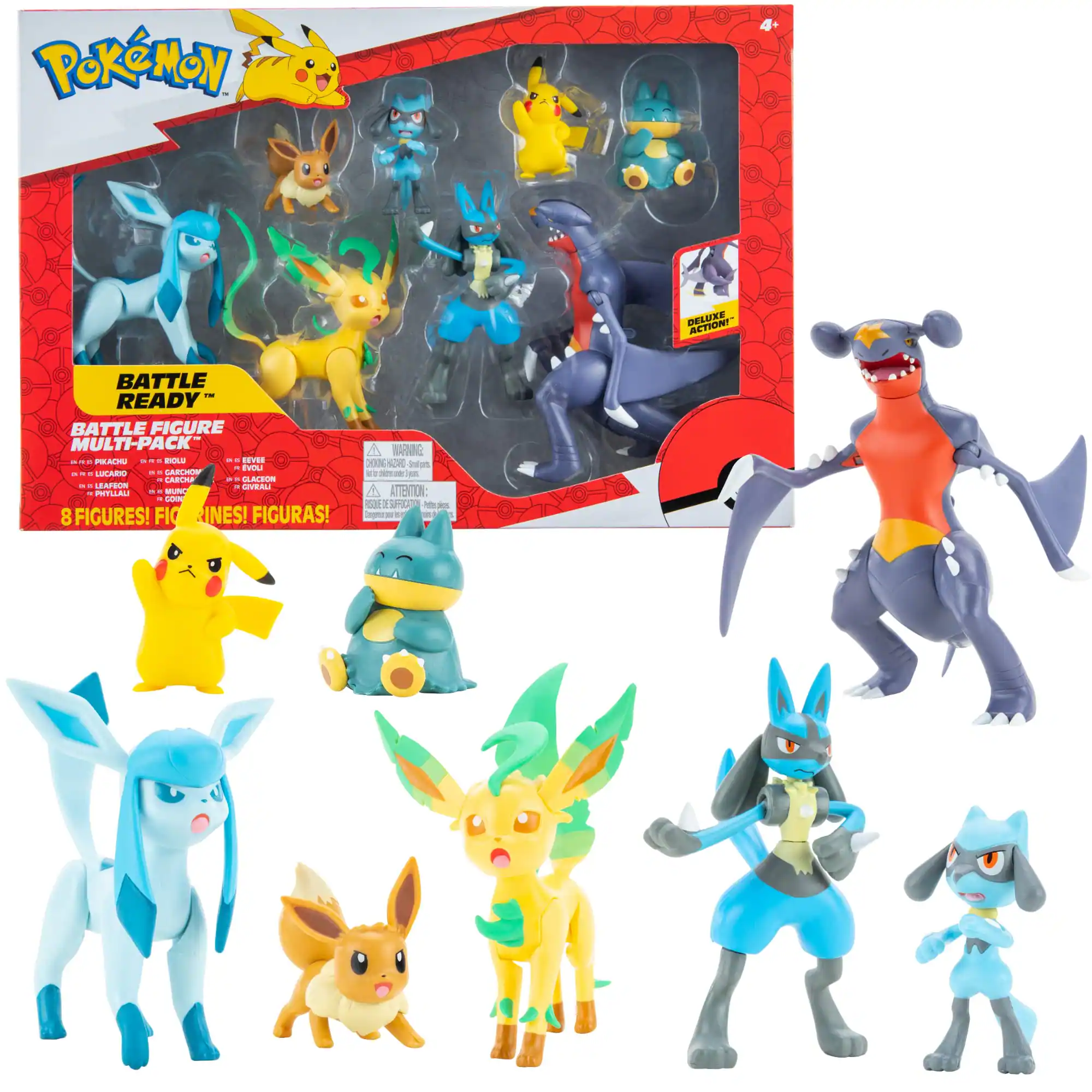 Pokémon Delune Action Battle - Ready Battle Figure Multi-Pack - 8 Figures! Ficines! Figuras! Includes: Pikachu, Eevee, Lycanroc, Lopunny, Gengar, Mamoswine, Litten, and Rowlet.