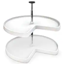 Rev-A-Shelf - 28'' Lazy Susan Kidney Polymer 2-Shelf, 3472-28-11-52 - White