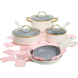 Paris Hilton - Epic Nonstick Pots and Pans Set,12-Piece - PZW02-P002 - Cream
