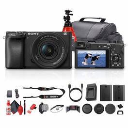 Sony - a6400 Mirrorless Camera w 16-50mm f/3.5-5.6 II Lens (Black) Bundle