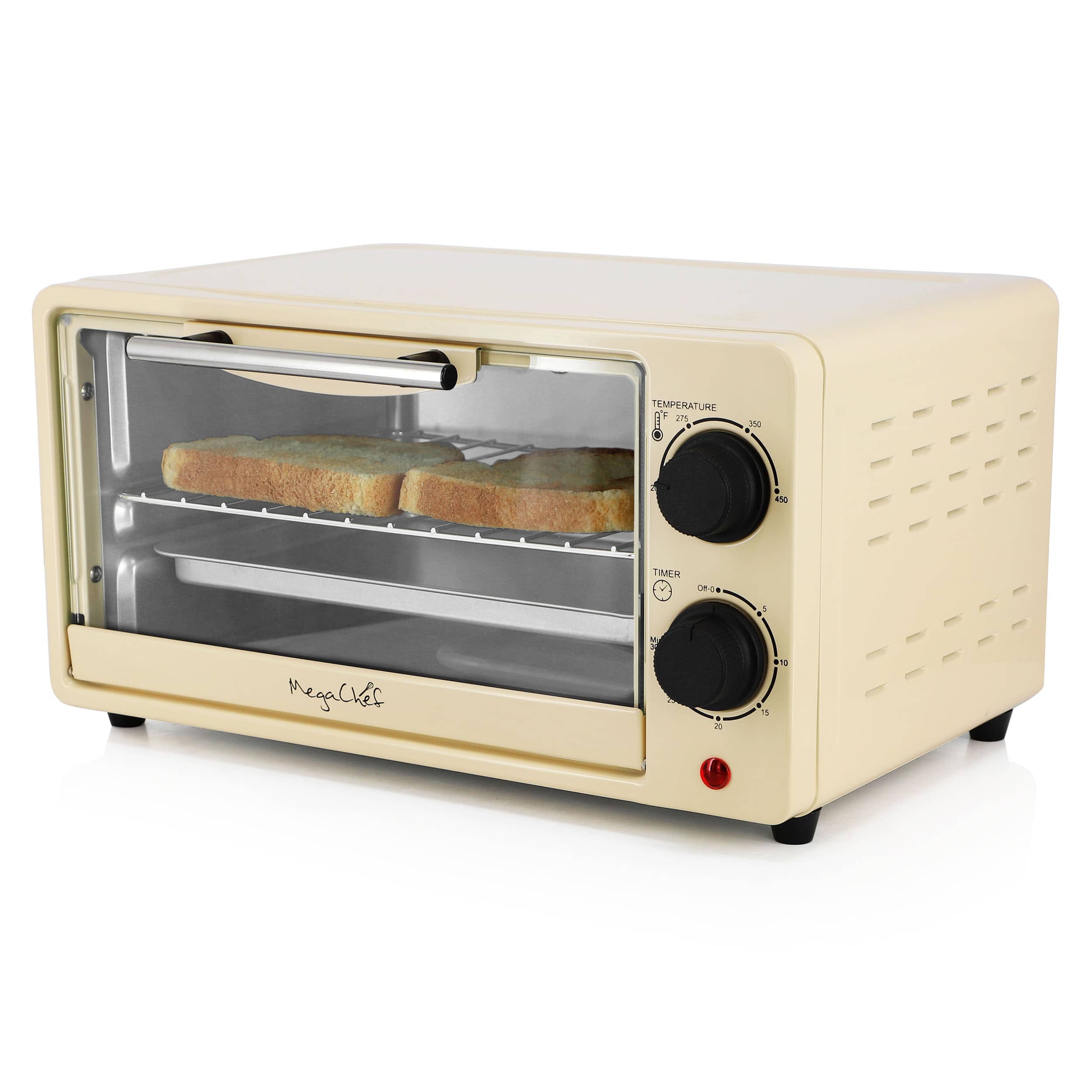 MegaChef - 9.5 Quart Electric Counter Top Toaster Oven - Cream