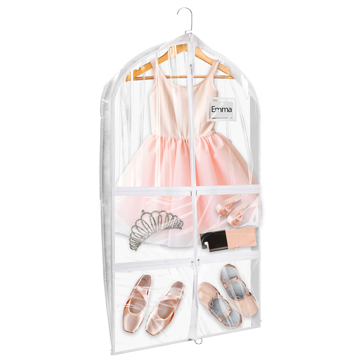 Mber - 1 Pack 39" Dance Garment Bags For Dancers, Garment Bags For Dance Costumes, For Dance Competitions - Clear
