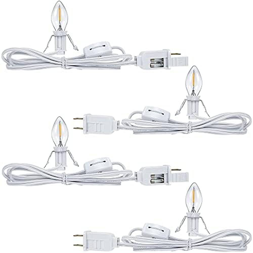 Front. Schertz - 4-Pc 6-Ft Accessory Cord with LED Bulb – Christmas Village Craft Lights.