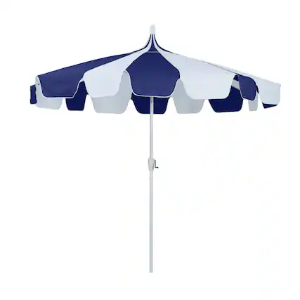 Front. Mondawe - 10 ft. Pagoda Patio Umbrella with Crank Lift and Tilt Adjustable - Navy Blue.