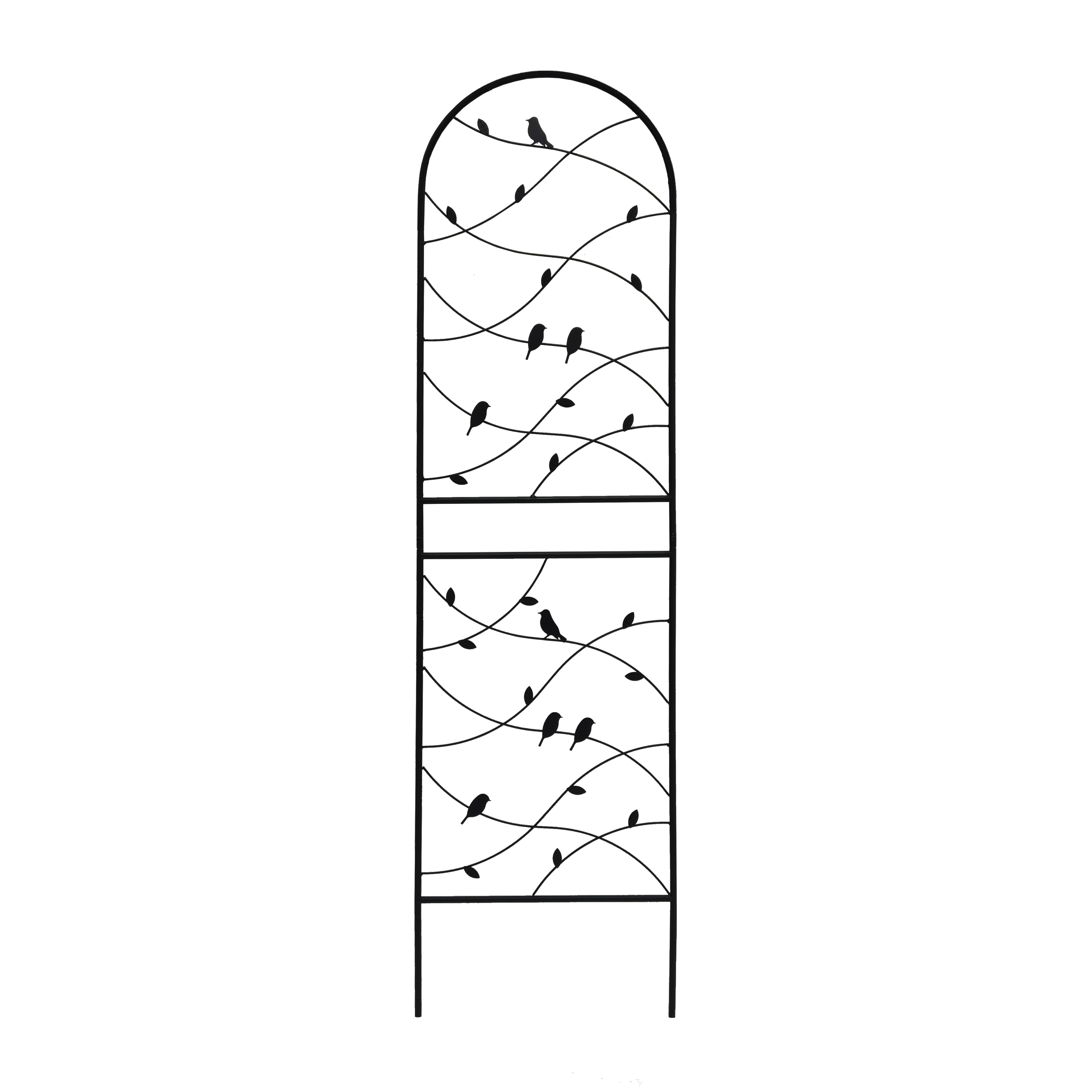 Alt View 5. Loheer - Rustproof Metal Garden Trellis Set, 5.9 ft x 1.64 ft Climbing Plant Support for Outdoor Decor, 2 Pack - Black.