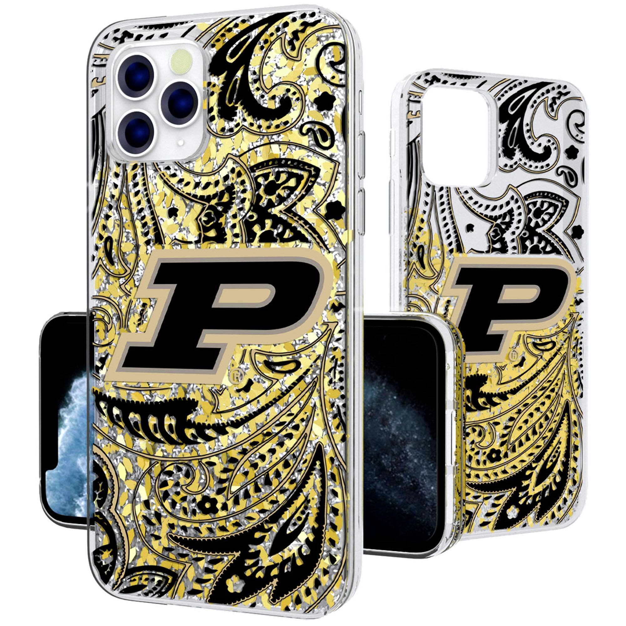 Alt View 1. Keyscaper - Purdue Boilermakers iPhone Glitter Paisley Design Case - 16 - Multicolor.