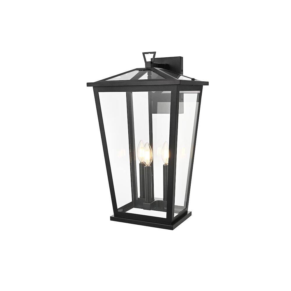 Angle. Elegant Lighting - Berks 12.5 Inch Outdoor Wall Sconce In Black - Black.