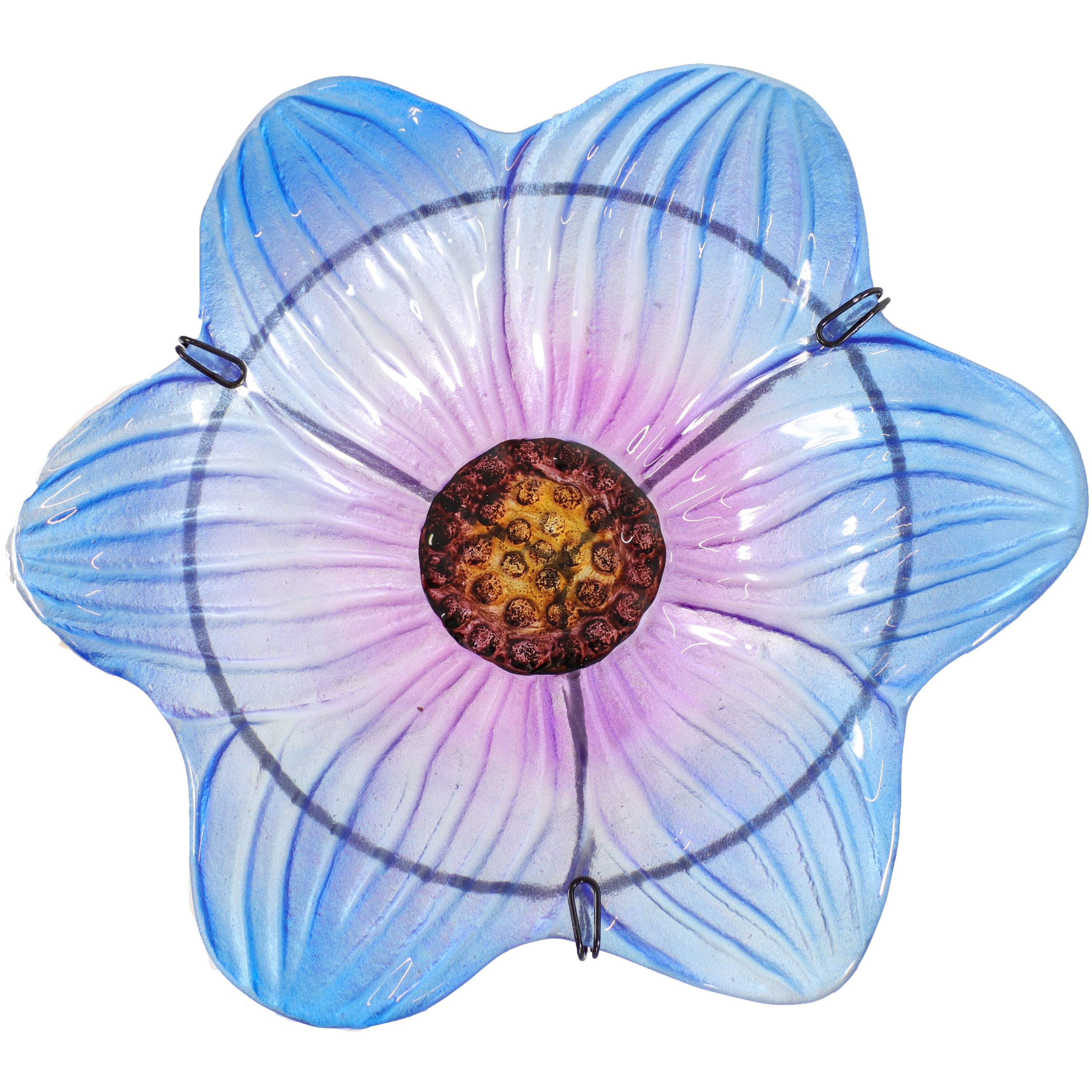 Alt View 8. Sunnydaze - Deck-Mounted/Staked Glass Bird Bath - Morning Glory.