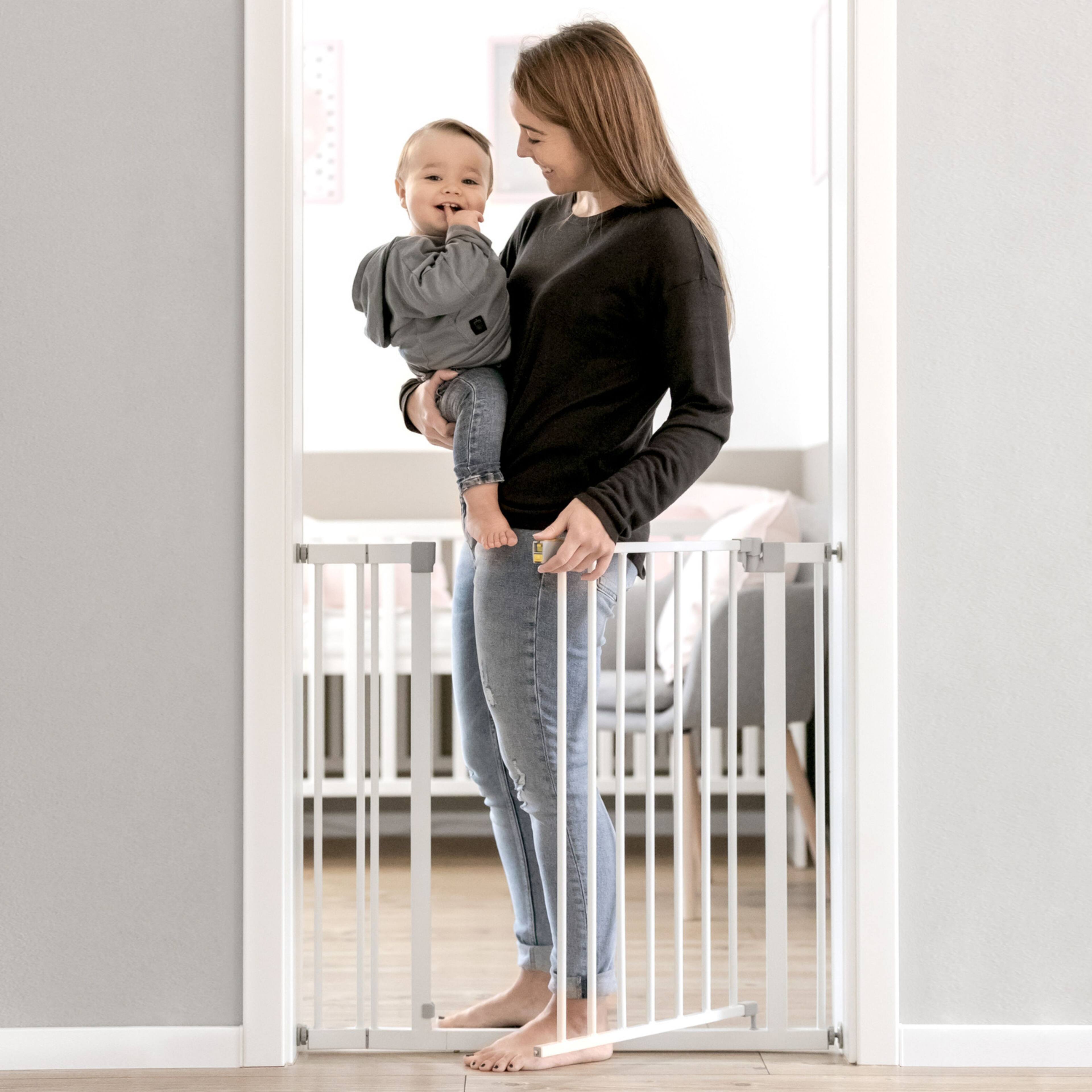 Alt View 4. hauck - hauck Open N Stop Pressure Mounted Fit Baby Safety Gate with 8" Extension, White.
