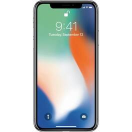 Apple - Refurbished Excellent - iPhone X A1865 (Fully Unlocked) 256GB w/ Pre-Installed Tempered Glass - Silver