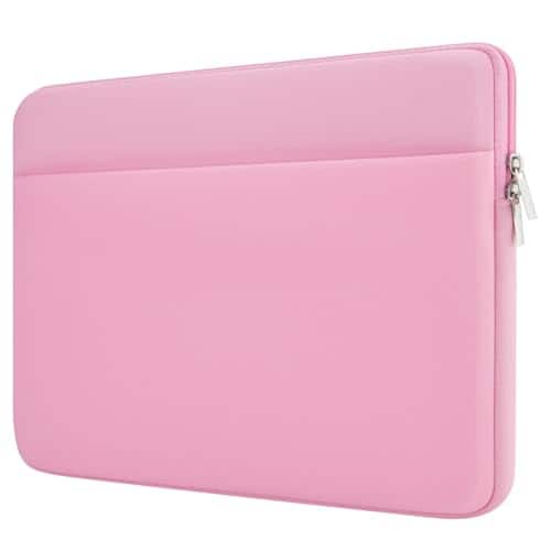 Core Tech - 15-16-Inch Padded Laptop Sleeve with Front Accessory Pocket and Double Zipper - Pink