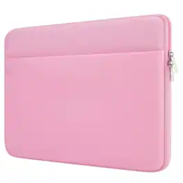 Core Tech - 15-16-Inch Padded Laptop Sleeve with Front Accessory Pocket and Double Zipper - Pink