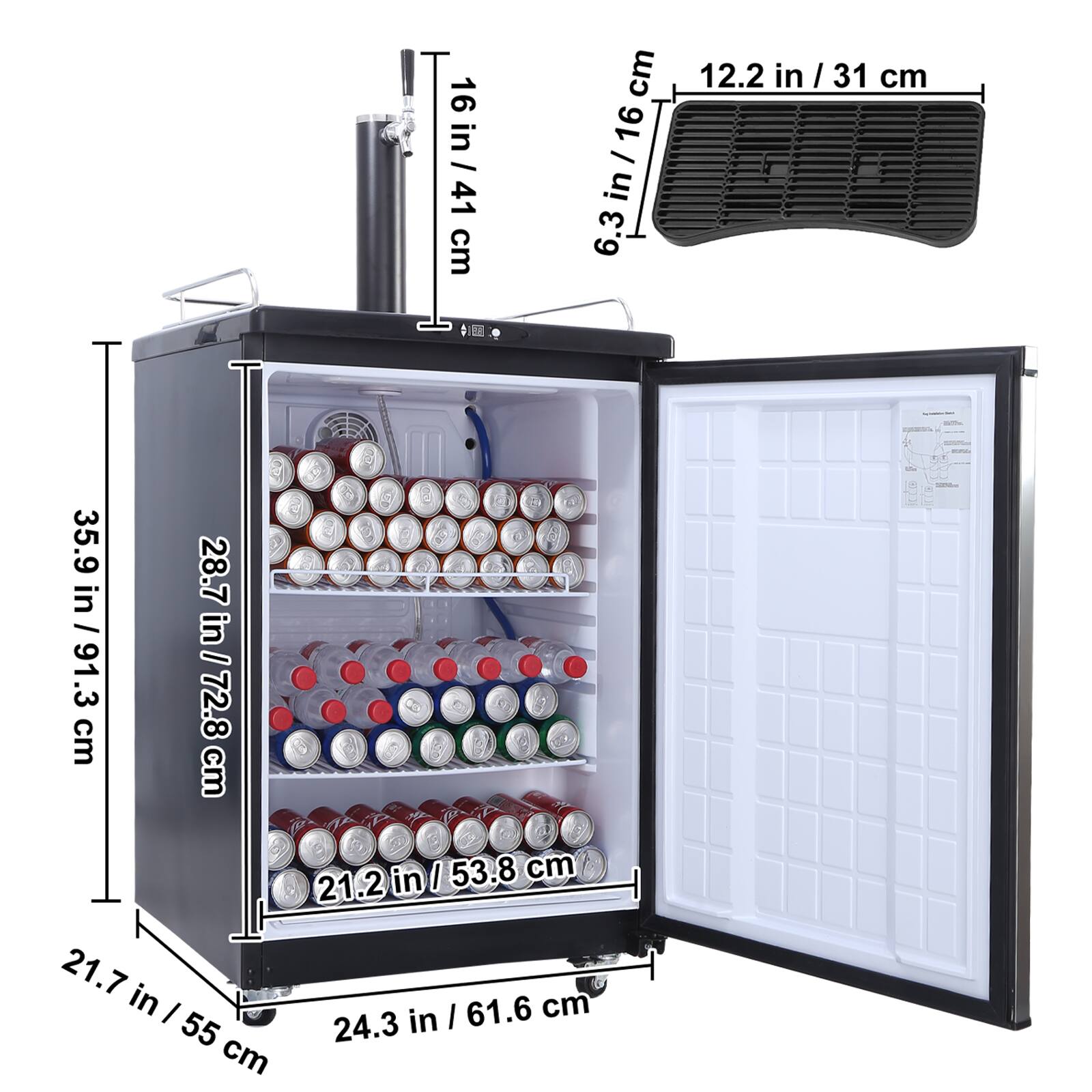 - 16 in / 41 cm
- 6.3 in / 16 cm
- 12.2 in / 31 cm
- 28.7 in / 72.8 cm
- 35.9 in / 91.3 cm
- 21.2 in / 53.8 cm
- 21.7 in / 55 cm
- 24.3 in / 61.6 cm