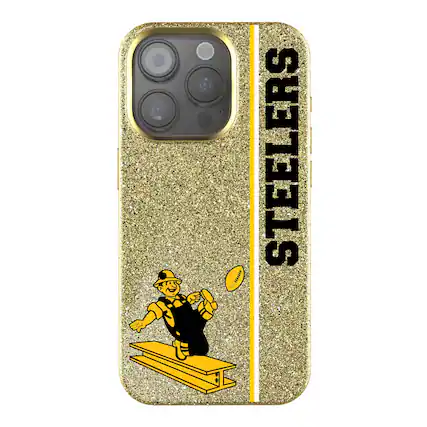 Front. Keyscaper - Gold Pittsburgh Steelers iPhone Bling Case - 16 Pro - Gold.