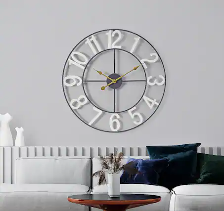 Front. Sorbus - Sorbus Large Wall Clock for Living Room Decor - Wall Clock for Kitchen - 24 inch (60 CM) - Battery Operated Analog Clock - White.