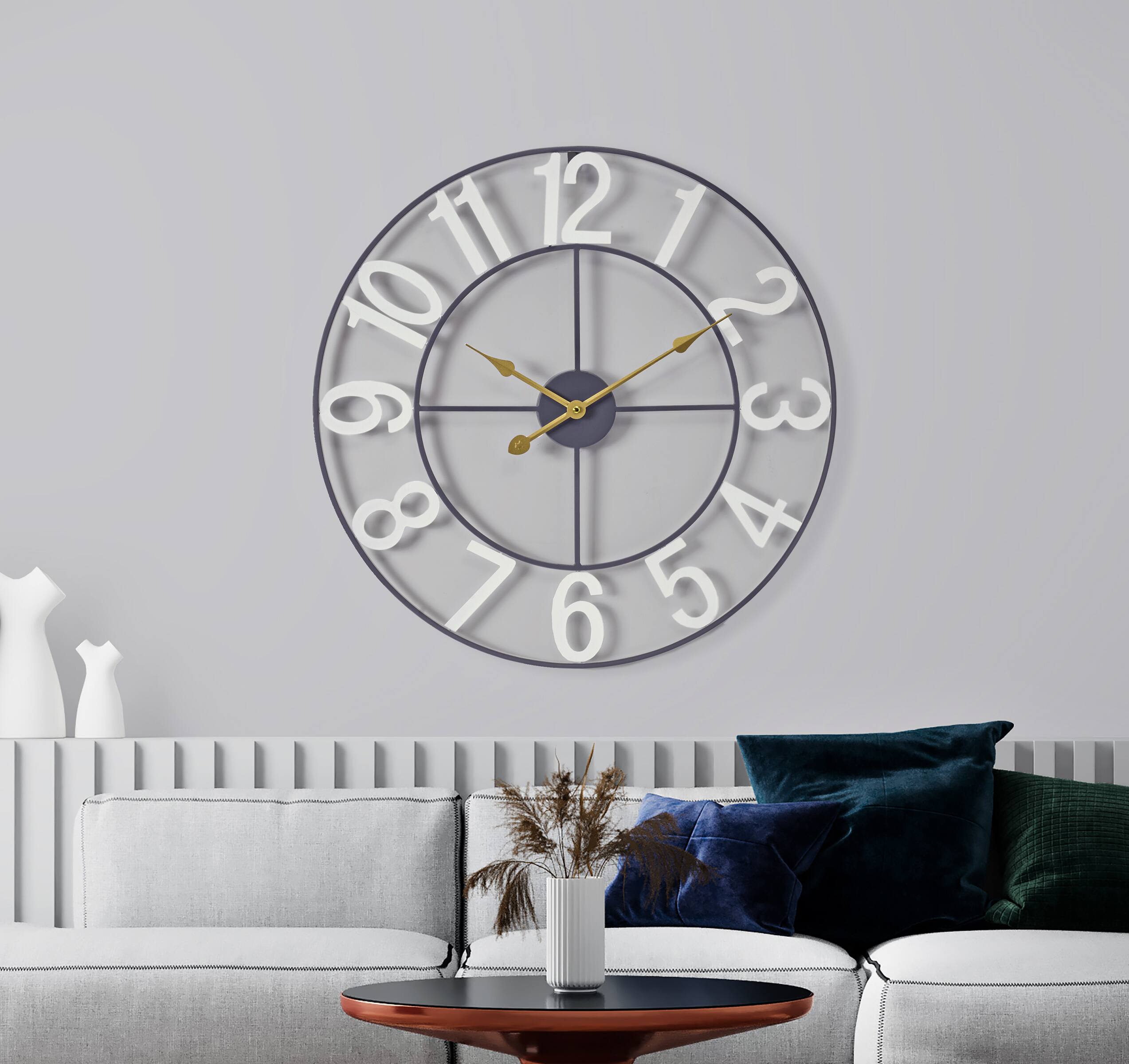 Sorbus - Large Wall Clock for Living Room Decor - Wall Clock for Kitchen - 24 inch (60 CM) - Battery Operated Analog Clock - White