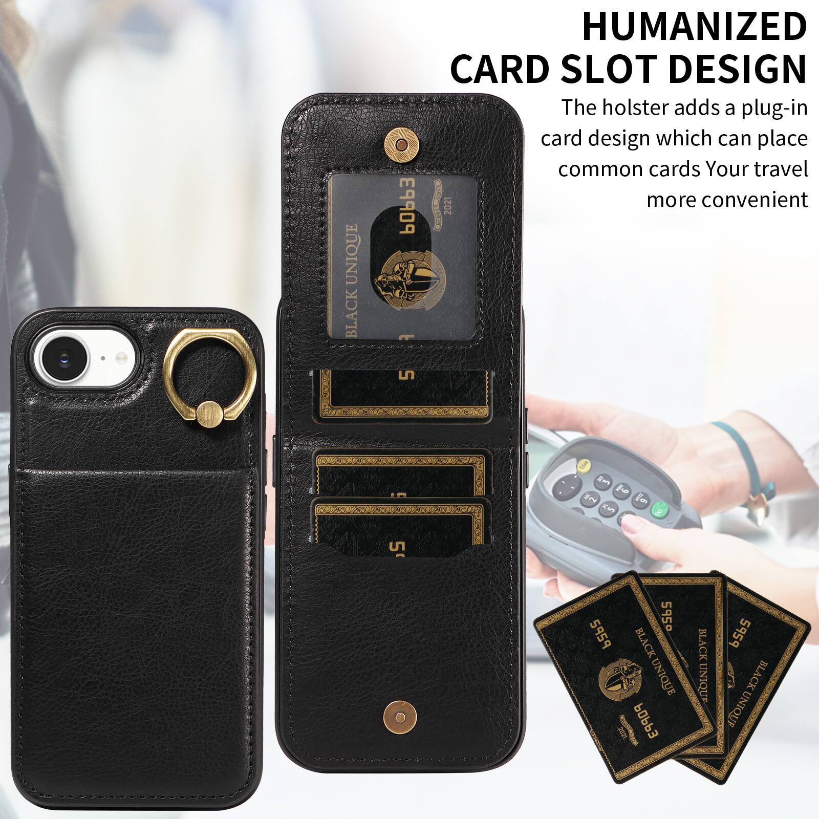 UNIQUE BLACK POP3 F HUMANIZED CARD SLOT DESIGN

The holster adds a plug-in card design which can place common cards. Your travel CDRS 2021 more convenient

5 Ea 2 In le Cw 5 595 5959 BLACK UNIQUE

I I POP3 BLACK UNIQUE

5959 BLACK UNIQUE