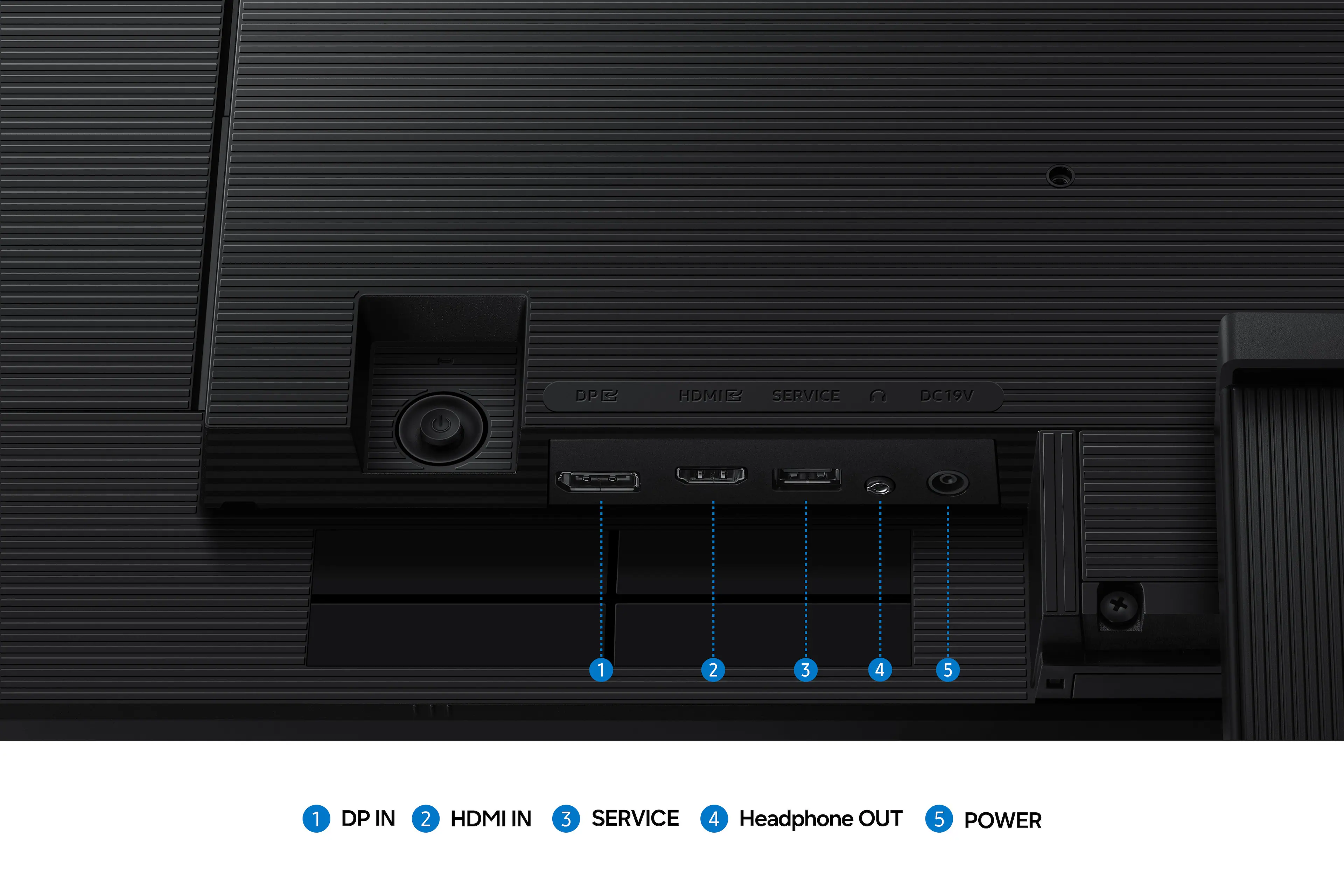 DP IN  
HDMI IN  
SERVICE  
Headphone OUT  
POWER