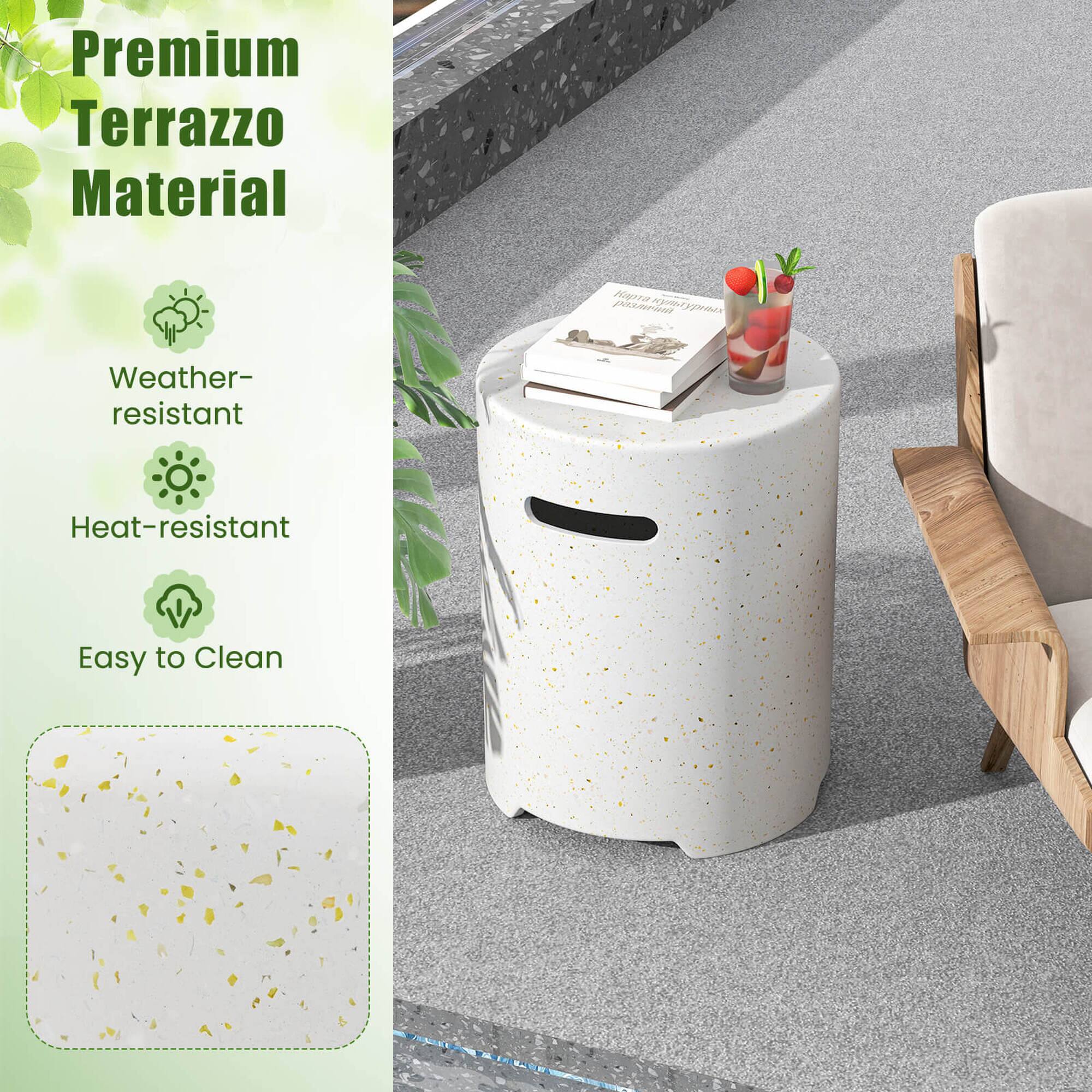 Premium Terrazzo Material  
Weather-resistant  
Heat-resistant  
Easy to Clean