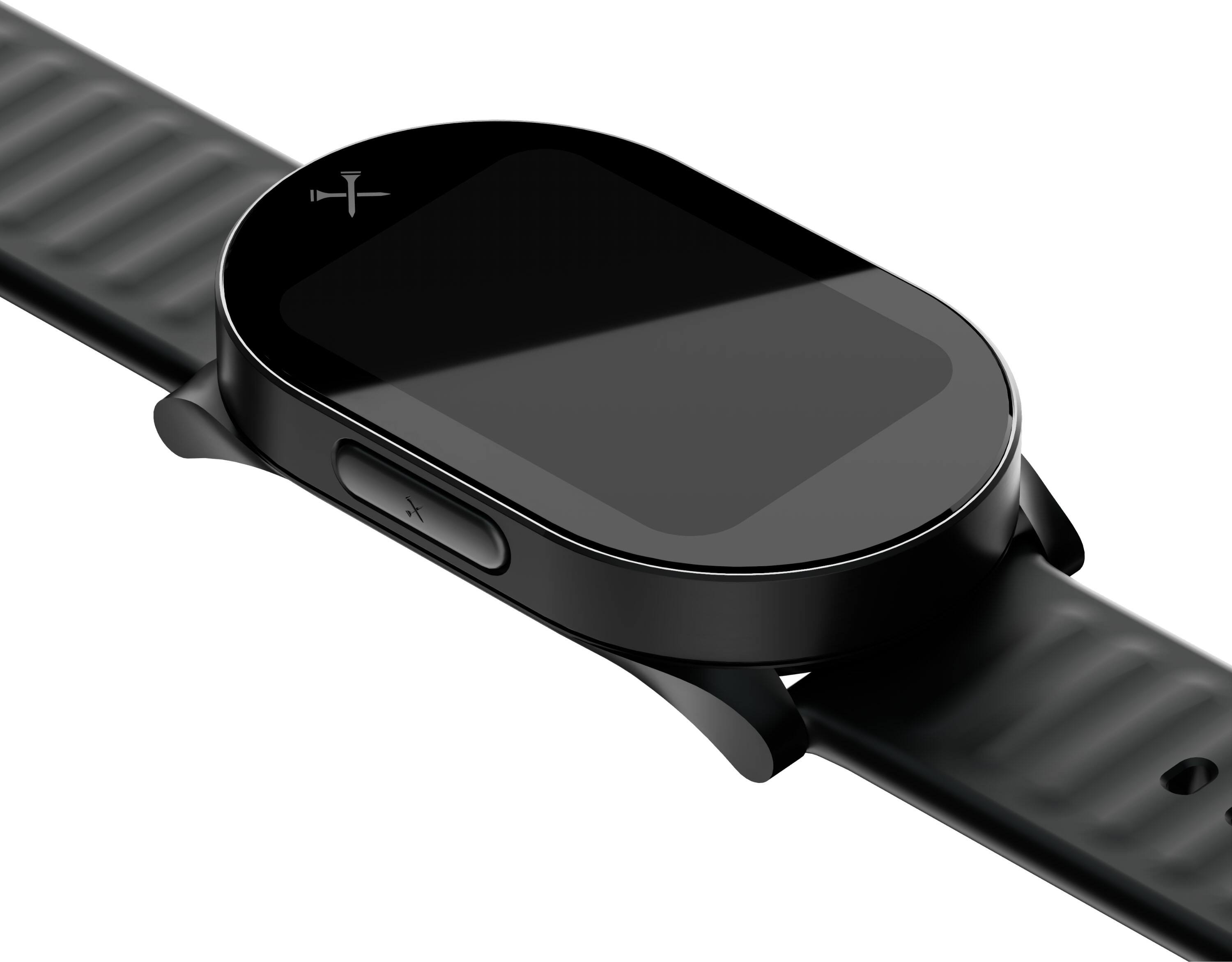 Alt View 5. Blue Tees - Playmaker+ GPS Golf Watch with AMOLED Touchscreen, Shot Tracking & Real-Time Distance & Weather - Black.