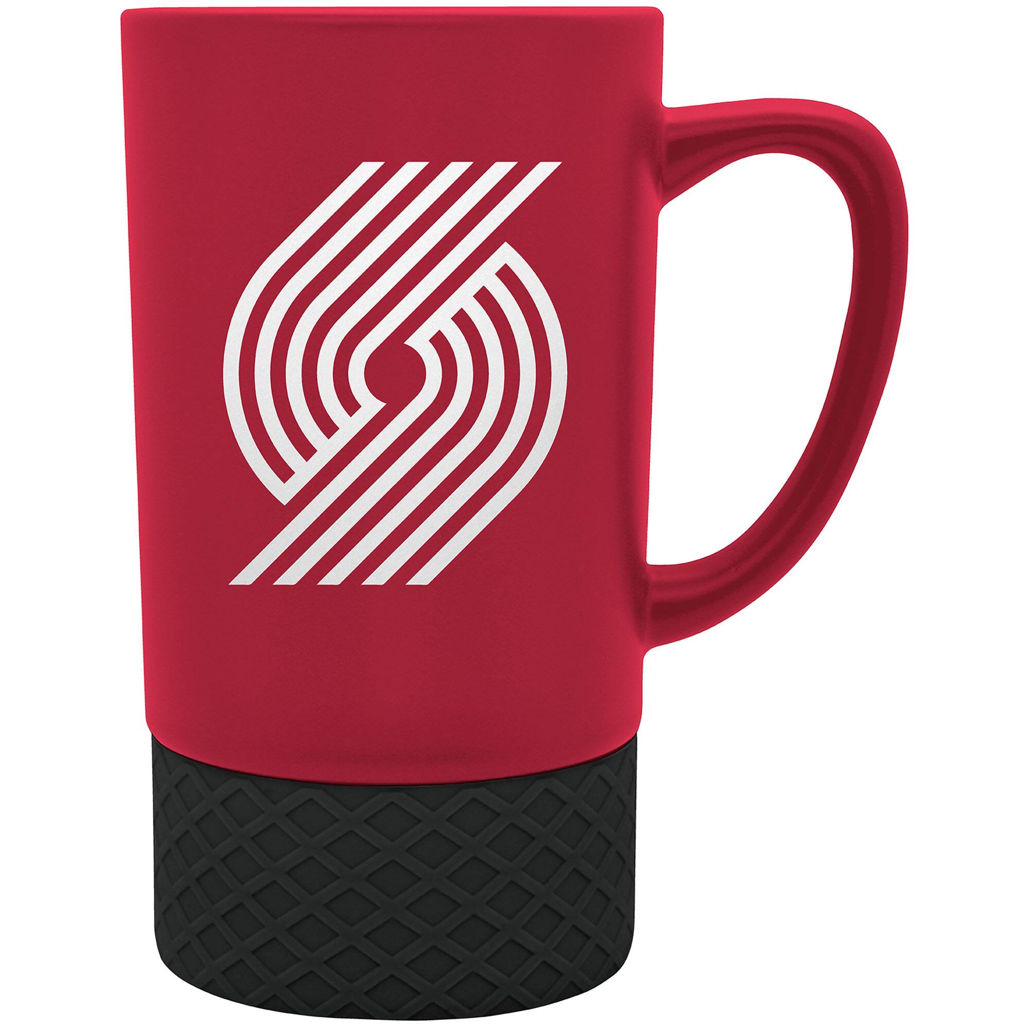 Front. Great American Products - Portland Trail Blazers Team Logo 16oz. Laser Etched Jump Mug - Multicolor.