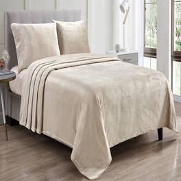 Plazatex - Kansas Wrinkle Resistant Ultra Soft Solid Premium All Season Bed Sheet Set Queen - Light brown