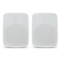 Front. SoundPro - Dual Bluetooth Weatherproof Indoor & Outdoor Wall-Mount Loudspeakers - White.