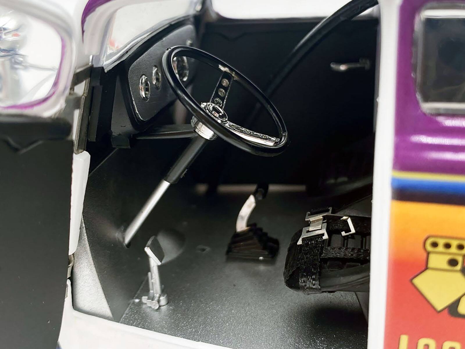 Back. ACME - 1933 Gasser "Prock & Howell - F Troop" Blue and White with Stripes Limited Edition to 348 pieces Worldwide 1/18 - Multi.