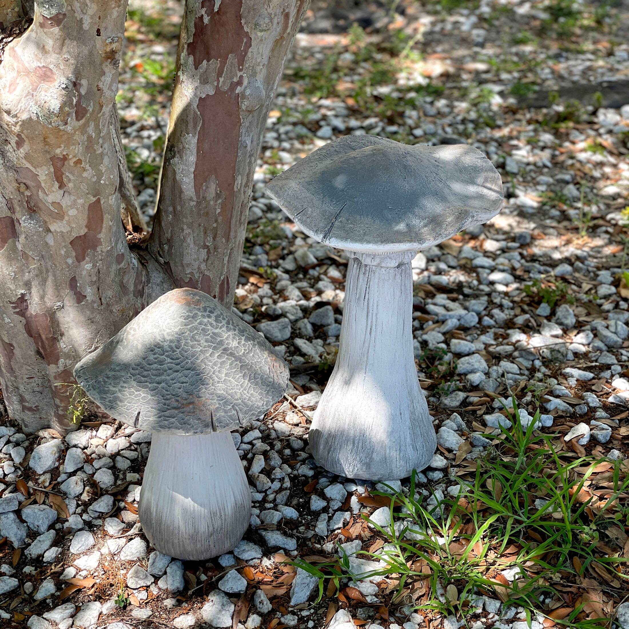 Alt View 5. Zeckos - Set of 2 MGO Mushroom Statues, 14" & 17" Tall, Garden Decor - Multi.