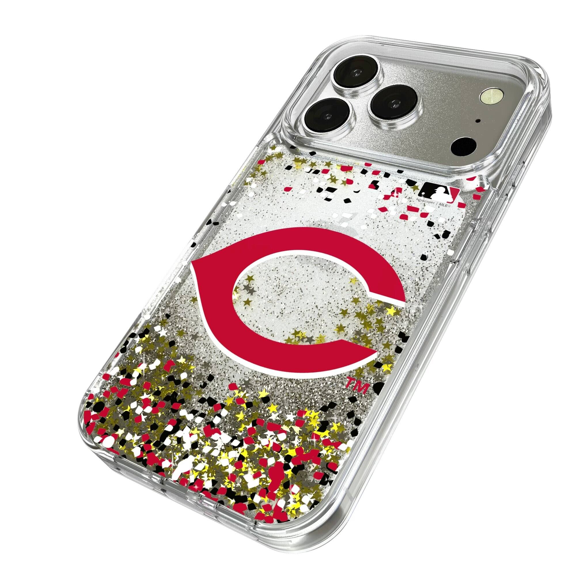Alt View 1. Keyscaper - Cincinnati Reds Glitter Confetti iPhone Case - 16 - Multicolor.