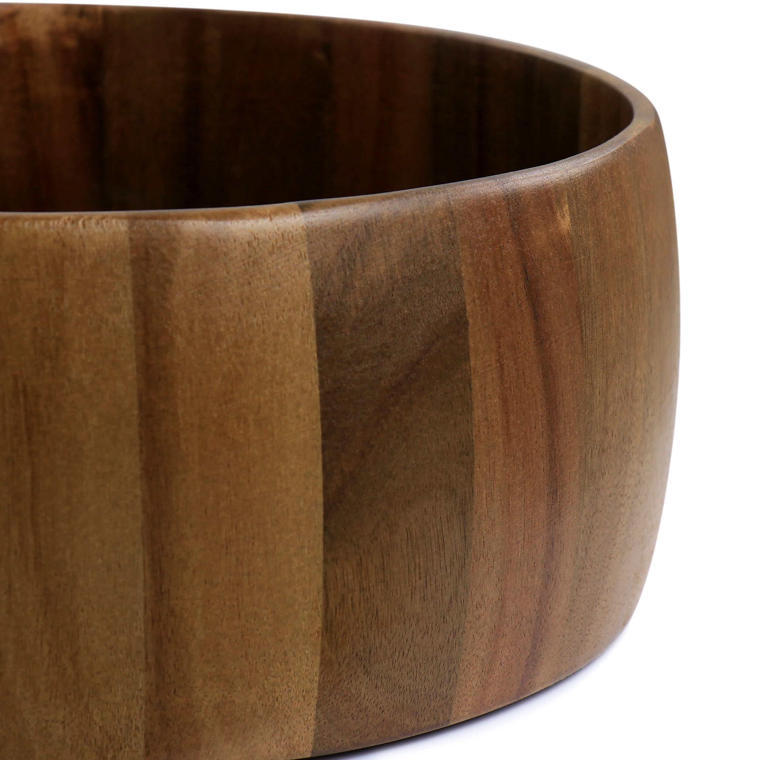 Alt View 4. Gibson - Gibson Elite 3 Piece Acacia Wood Salad Bowl and Spoon Set in Brown - Brown.