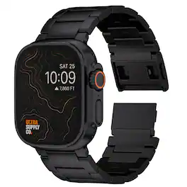 Ultra Supply Co - Titanium Band for Apple Watch Ultra 4/3/2/1 49mm - Black Titanium - Magnetic Clasp