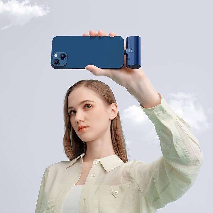 Alt View 1. iWalk - iWALK Small Portable Charger 4500mAh Ultra-Compact Power Bank Cute Battery Pack - Blue.