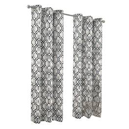 RT Designers Collection - RT Designer Collection Rory Printed 2 Pack Blackout Luxurious Decorative Grommet Curtain Panel 36" x 84" - Black