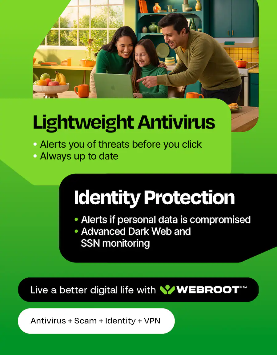 Webroot Ransomware Protection Webroot Smart Protection (1 Device) with Allstate Identity Protection ...
