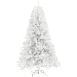 PULUZ - 9ft Unlit Artificial Christmas Tree, Holiday Décor with 2132 Branch Tips, Auto Open and Steel Base - White