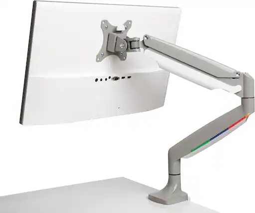 Front. Kensington - SmartFit One-Touch Single Monitor Arm – Height Adjustable (K55470WW) - Gray.