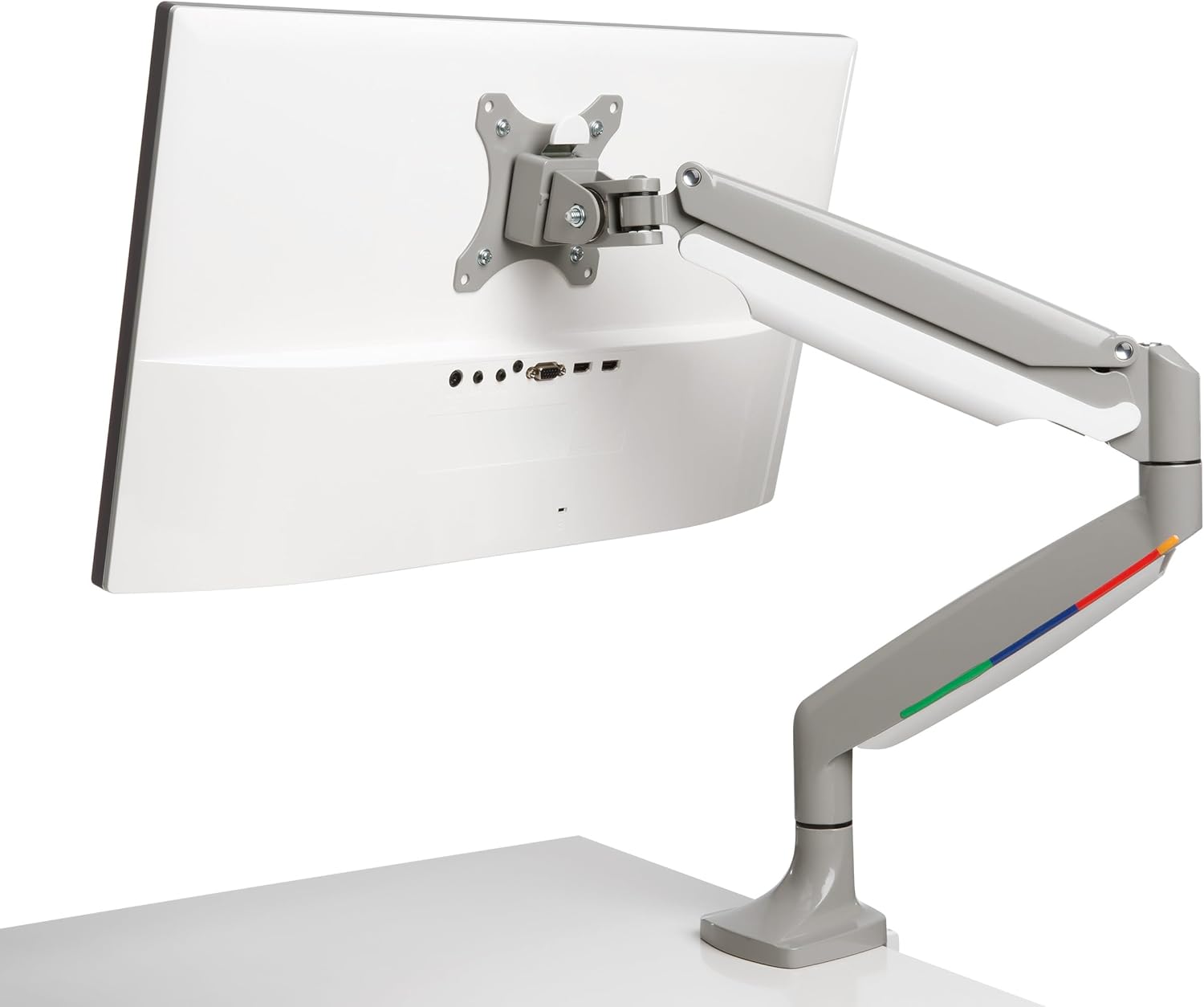 Front. Kensington - SmartFit One-Touch Single Monitor Arm – Height Adjustable (K55470WW) - Gray.