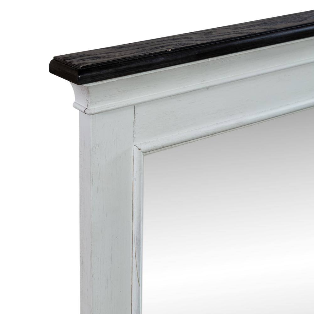 Alt View 2. Liberty Furniture Industries - Allyson Park Crown Mirror in Wirebrushed White w/ Charcoal Top - White.