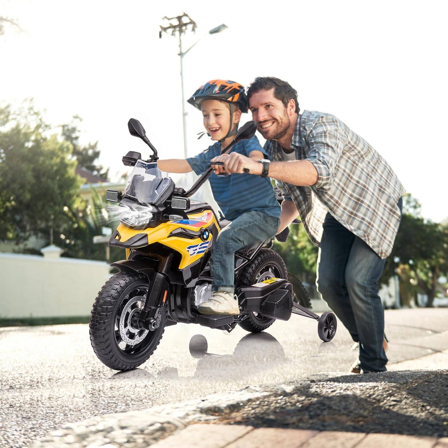 Alt View 3. Electrodes Masters - Ride On Car, Licensed BMW Kids Motorcycle, Electric Car for Kids with 12V 7AH Battery, High/Low Speed, LED Headlights, - Yellow.