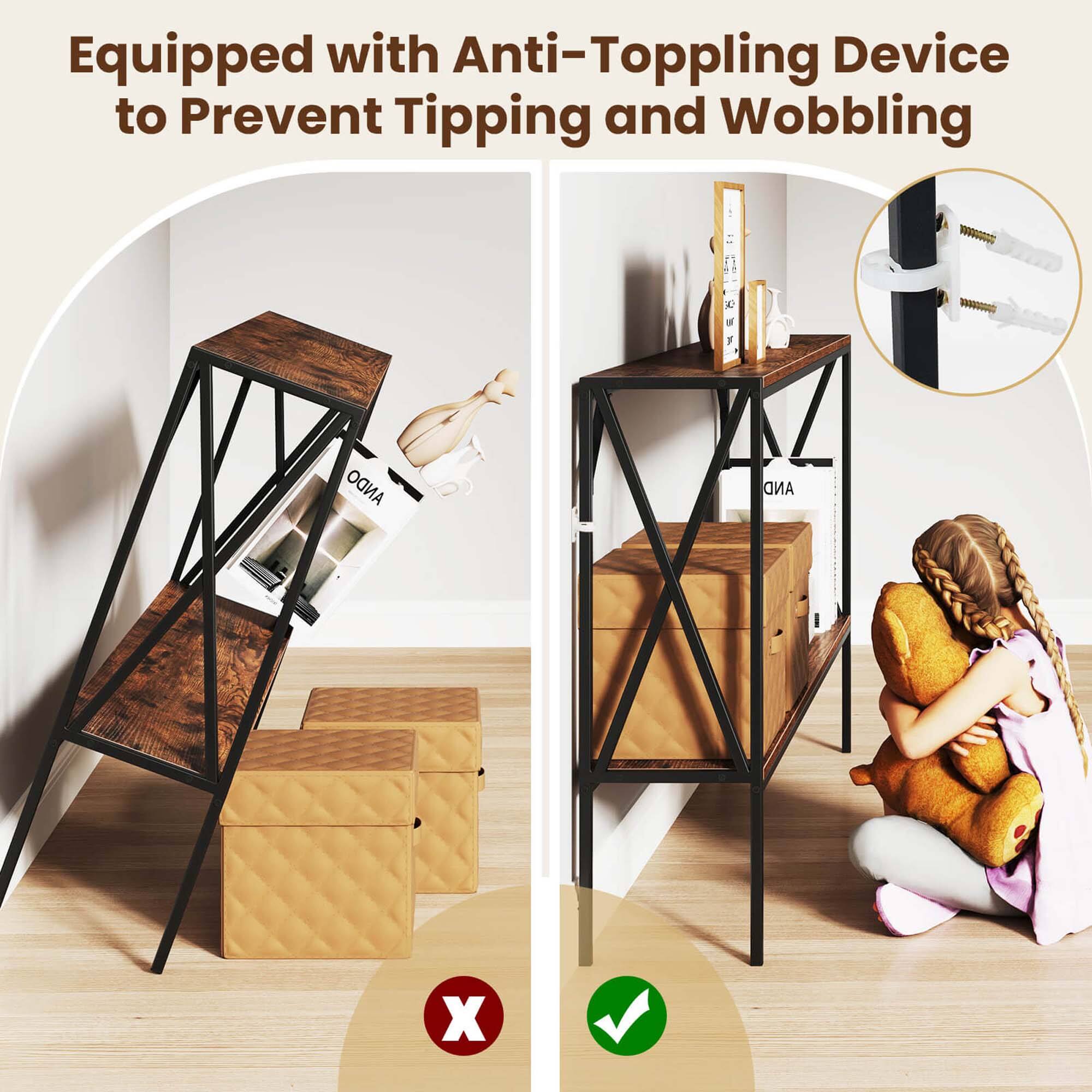 Equipped with Anti-Toppling Device to Prevent Tipping and Wobbling.