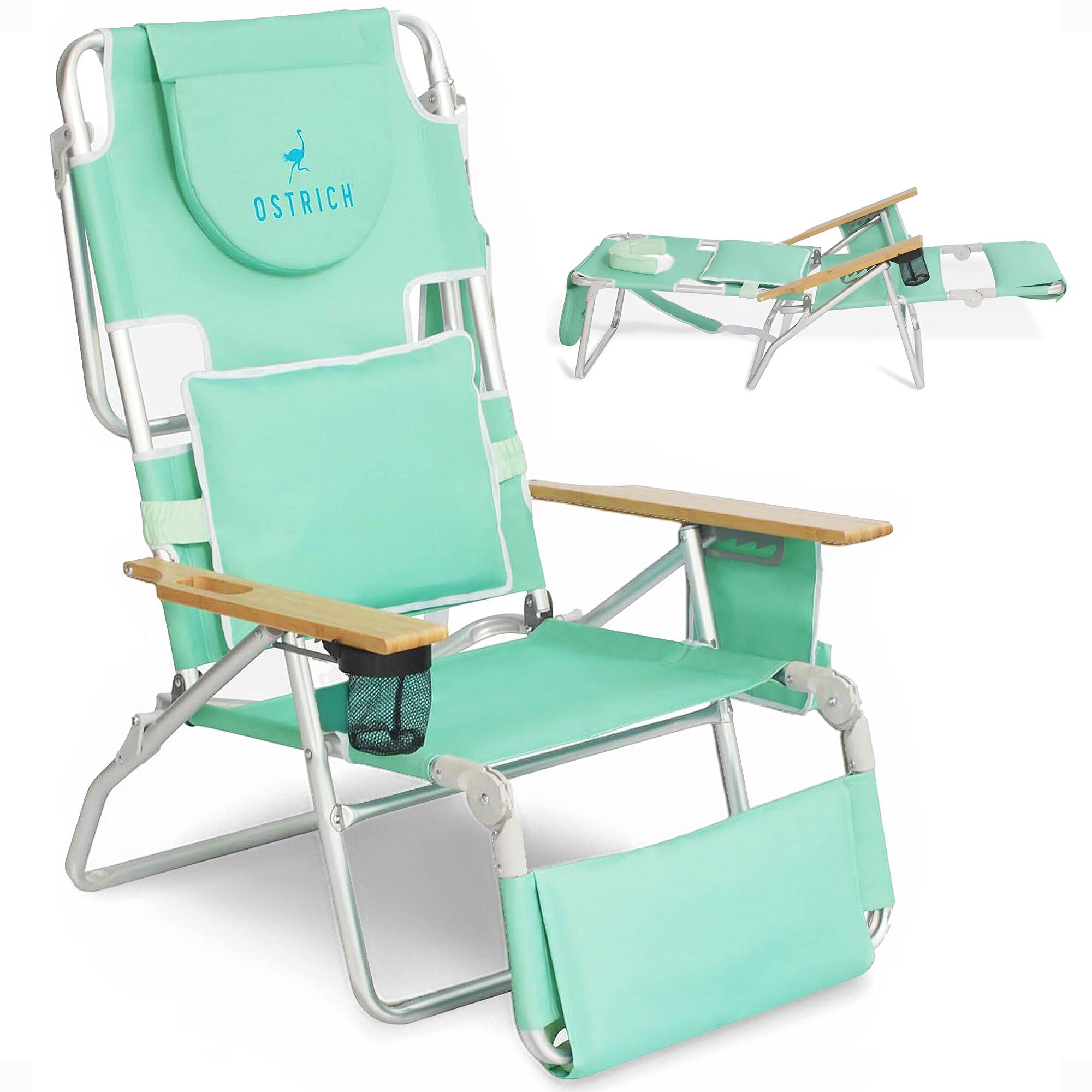 Ostrich - Deluxe 3N1 Lightweight Outdoor Lawn Beach Lounge Chair w/Footrest - Teal price history on PriceWatchPro