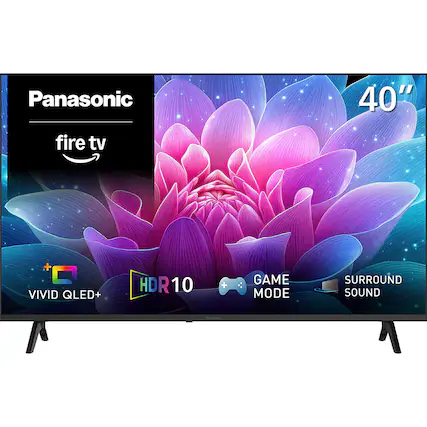 Panasonic
40"
fire tv
VIVID QLED+
HDR10
GAME MODE
SURROUND SOUND